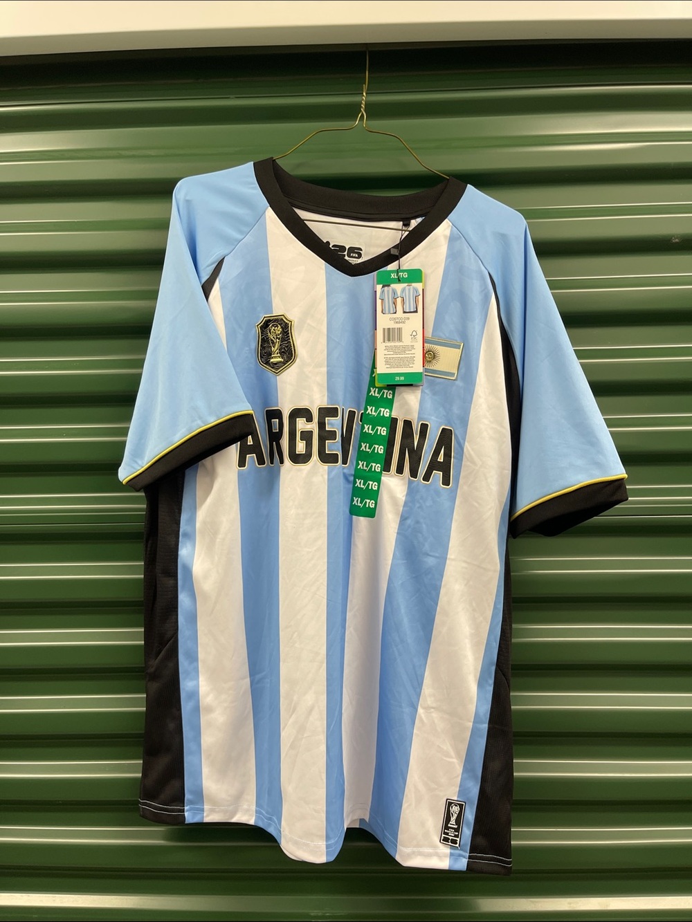 Argentina Kids Soccer Jersey in Light Blue & White Stripes